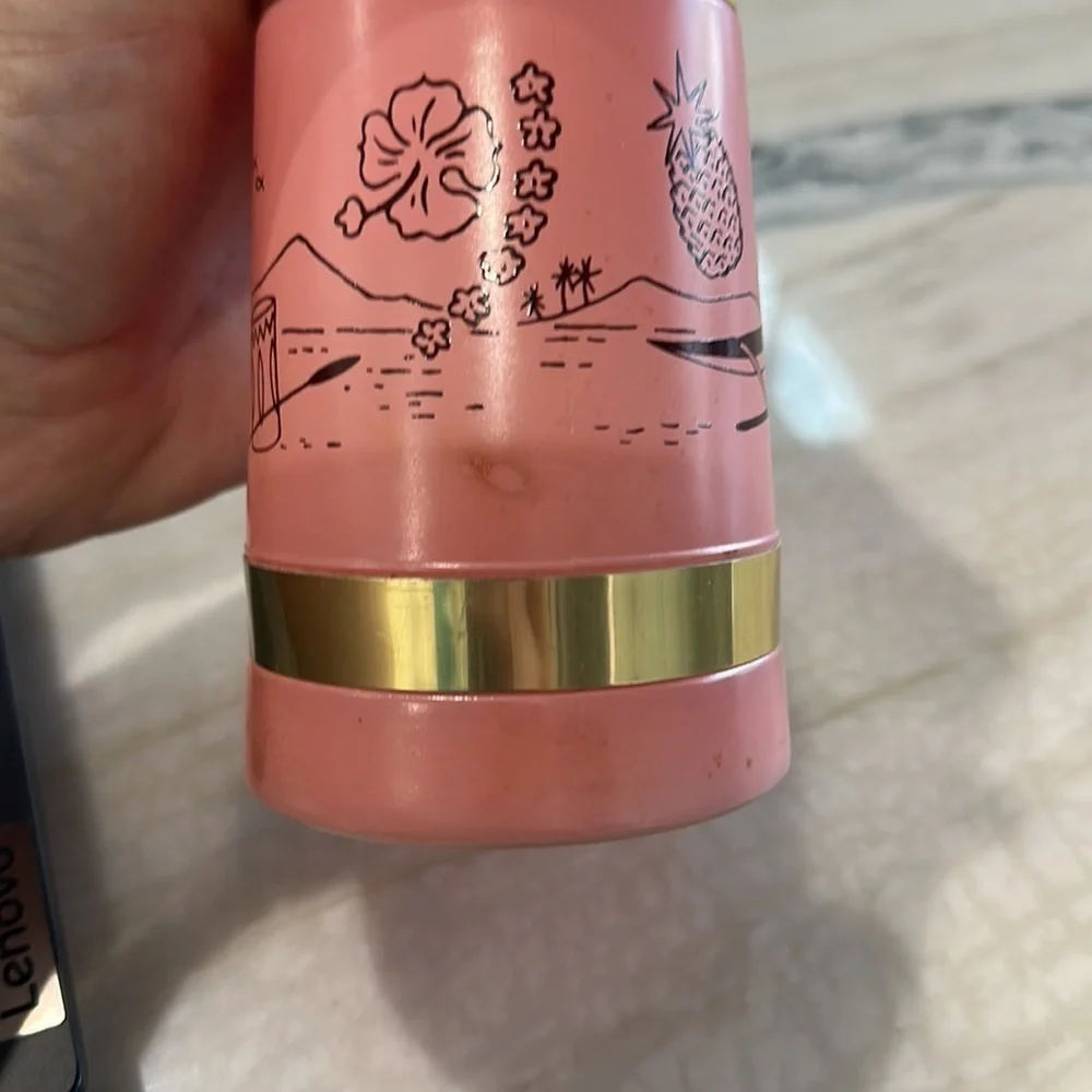 Vintage 1960s Siesta Ware frosted glass tiki mug Pink/coral